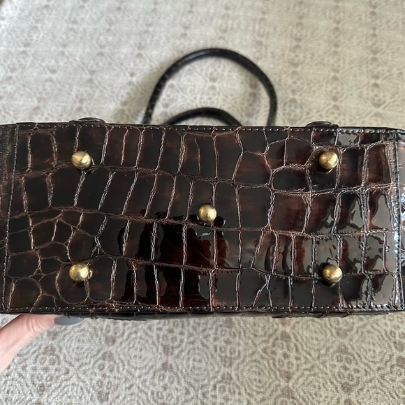 Stuart Weitzman Patent Leather Purse in Tea Orinoco Croco - Picture 6 of 11